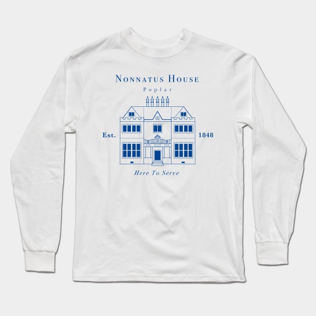 Nonnatus House | Blue Ink Long Sleeve T-Shirt by alfrescotree